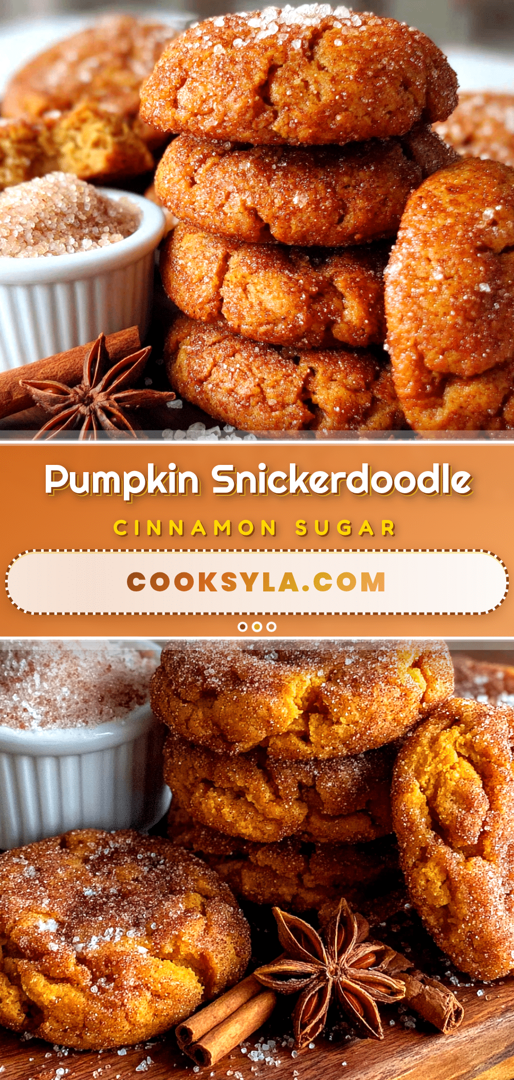 Lighter Pumpkin Snickerdoodle Cookies recipe