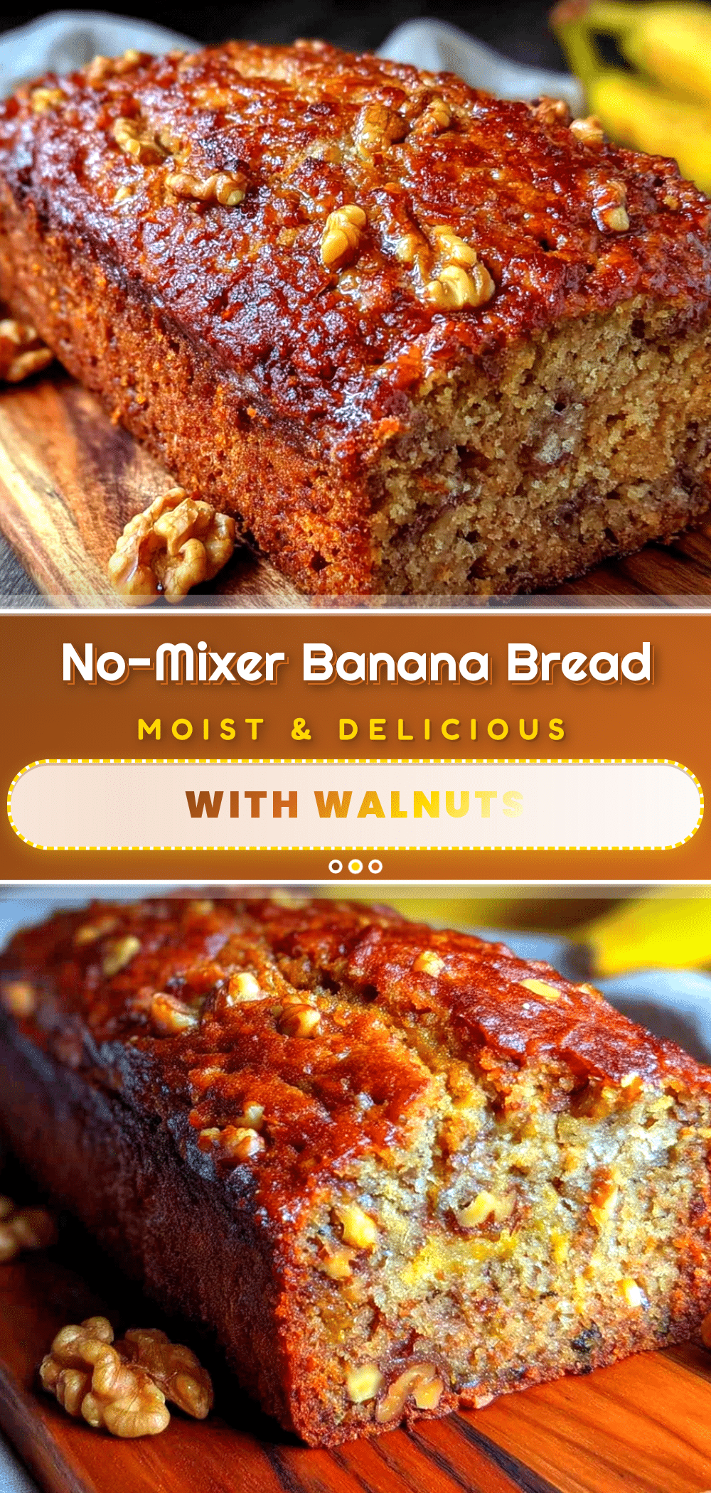 moist no-mixer banana bread with walnuts recipe