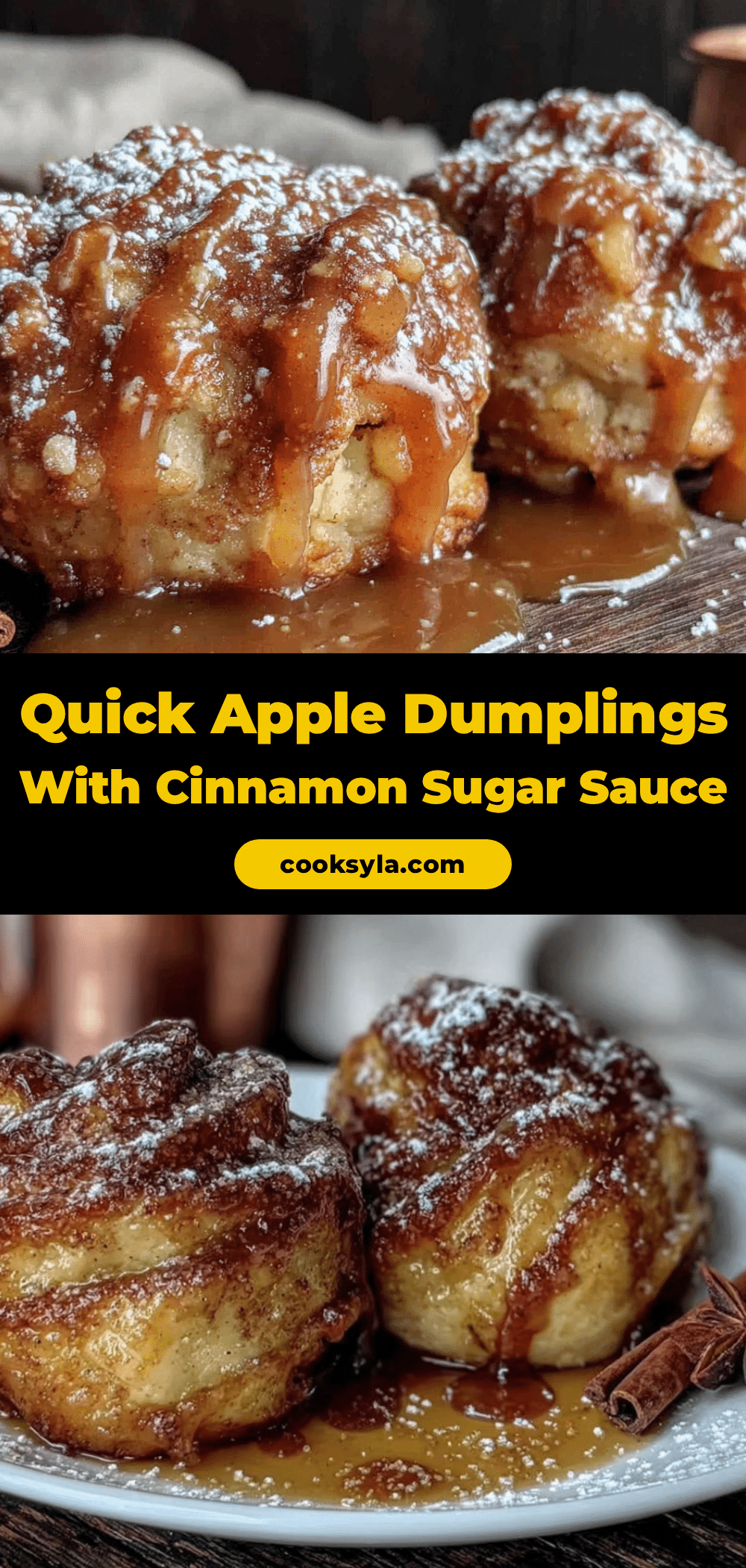 quick apple dumplings with cinnamon sugar sauce recipe
