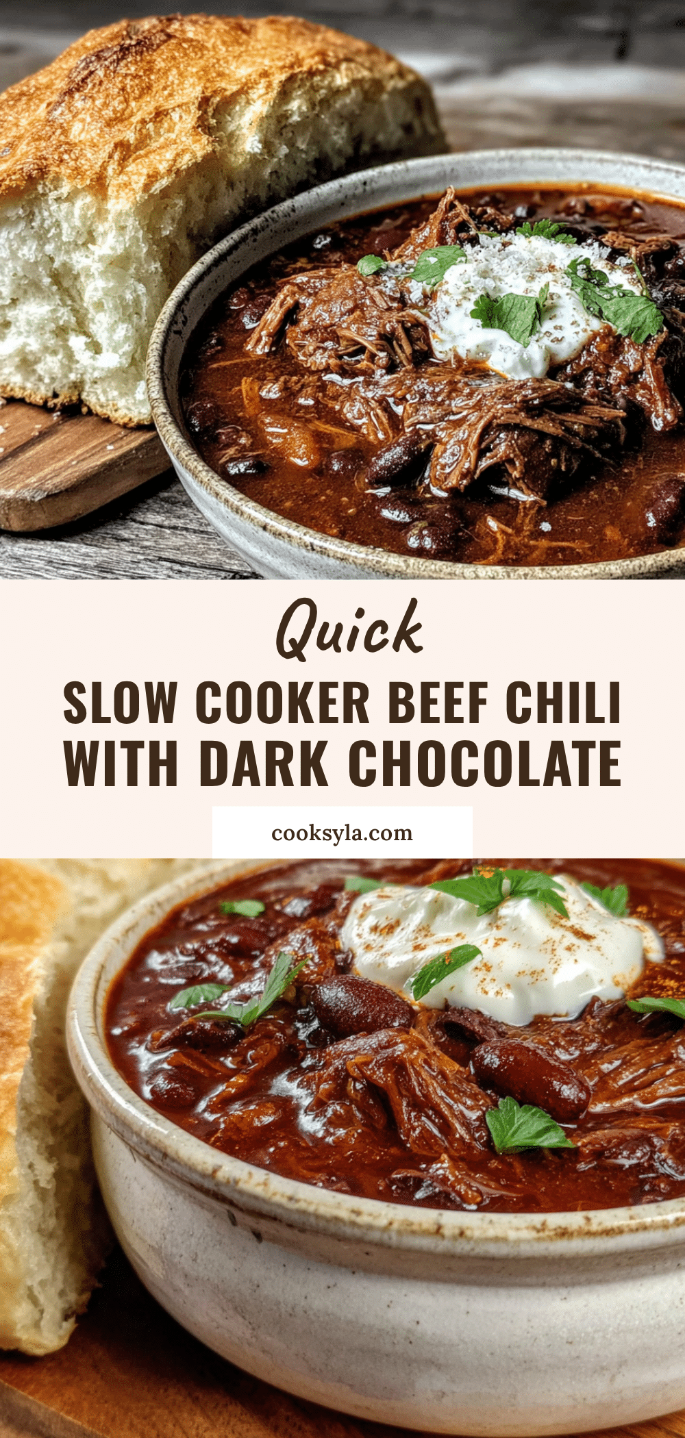 quick slow cooker beef chili with dark chocolate recipe