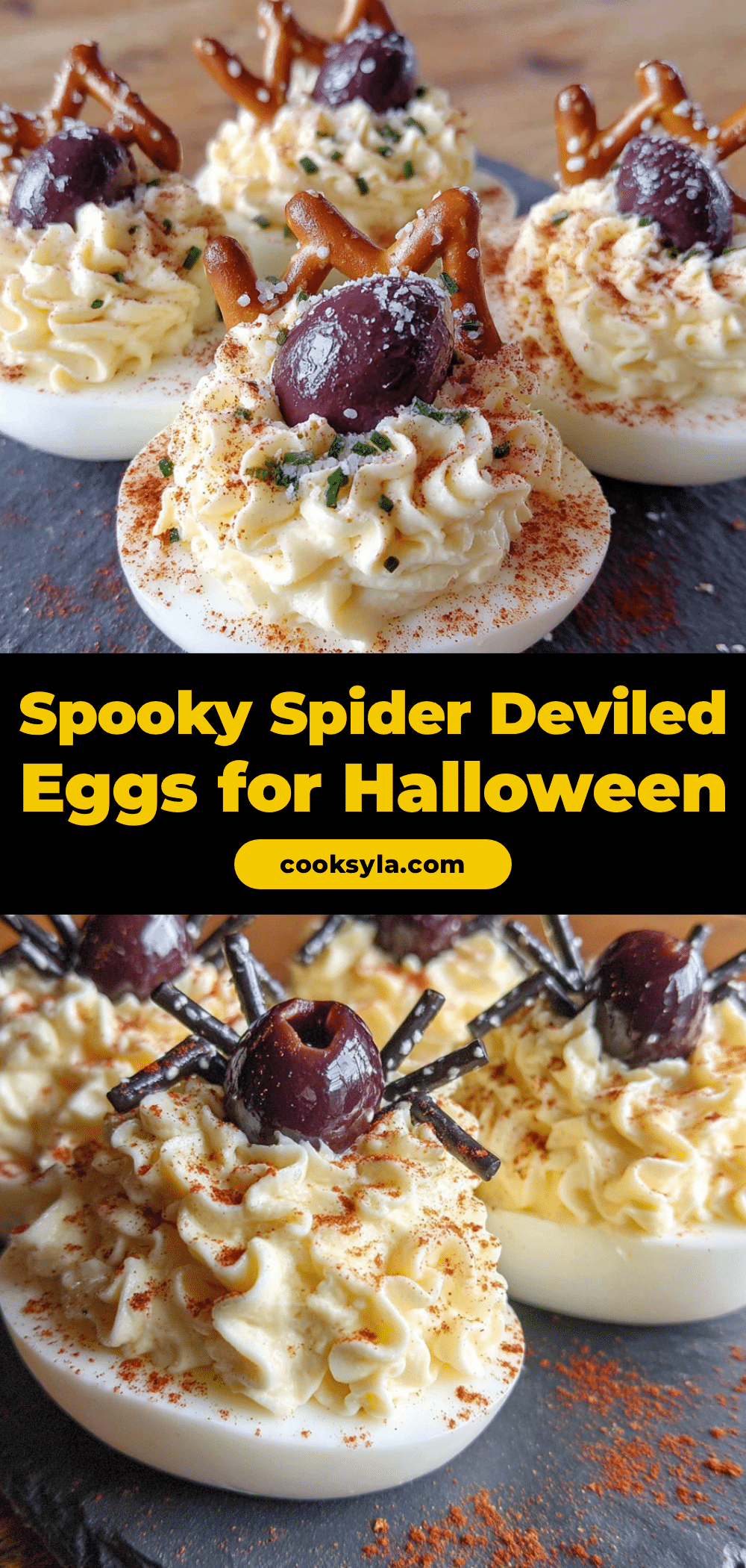spider deviled eggs recipe
