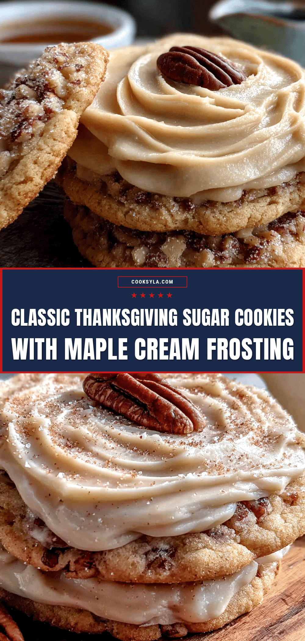Thanksgiving sugar cookies with maple cream frosting recipe